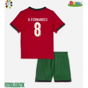 Portugal Bruno Fernandes #8 Hemmaställ Barn EM 2024 Kortärmad (+ Korta byxor)